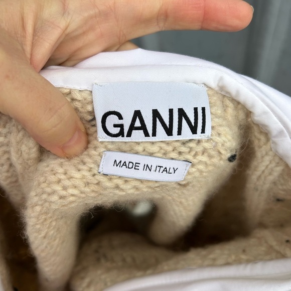 Ganni Wool Alpaca Blend Poplin Collar Sweater, size XS - Picture 12 of 15